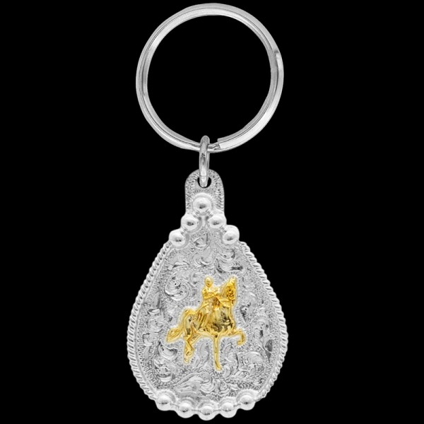 Gallop into style with our Gold Gaited Horse Keychain. Meticulously crafted, it's a must-have accessory for horse lovers and equestrians. Discover now and elevate your keychain game with the grace and elegance of the gaited horse!
